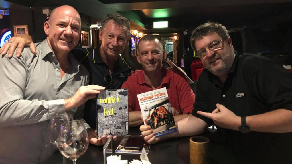 CheckInn99 Bangkok Author Rod Eime with Stu Lloyd and Chris Catto-Smith